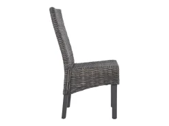 Juego de 2 Sillas de comedor ratán Kubu y madera mango marrón ES666871