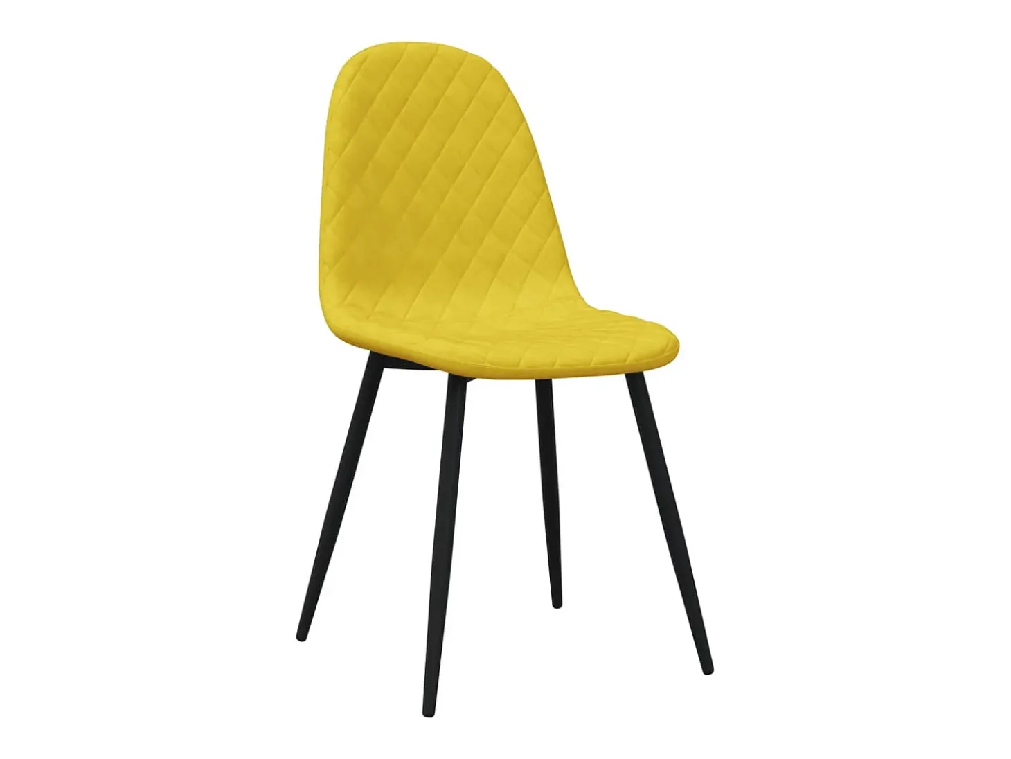 Juego de 4 Sillas de comedor terciopelo amarillo mostaza ES821613
