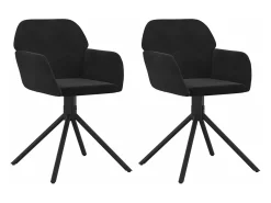 Juego de 2 Sillas de comedor giratorias terciopelo negro ES549546