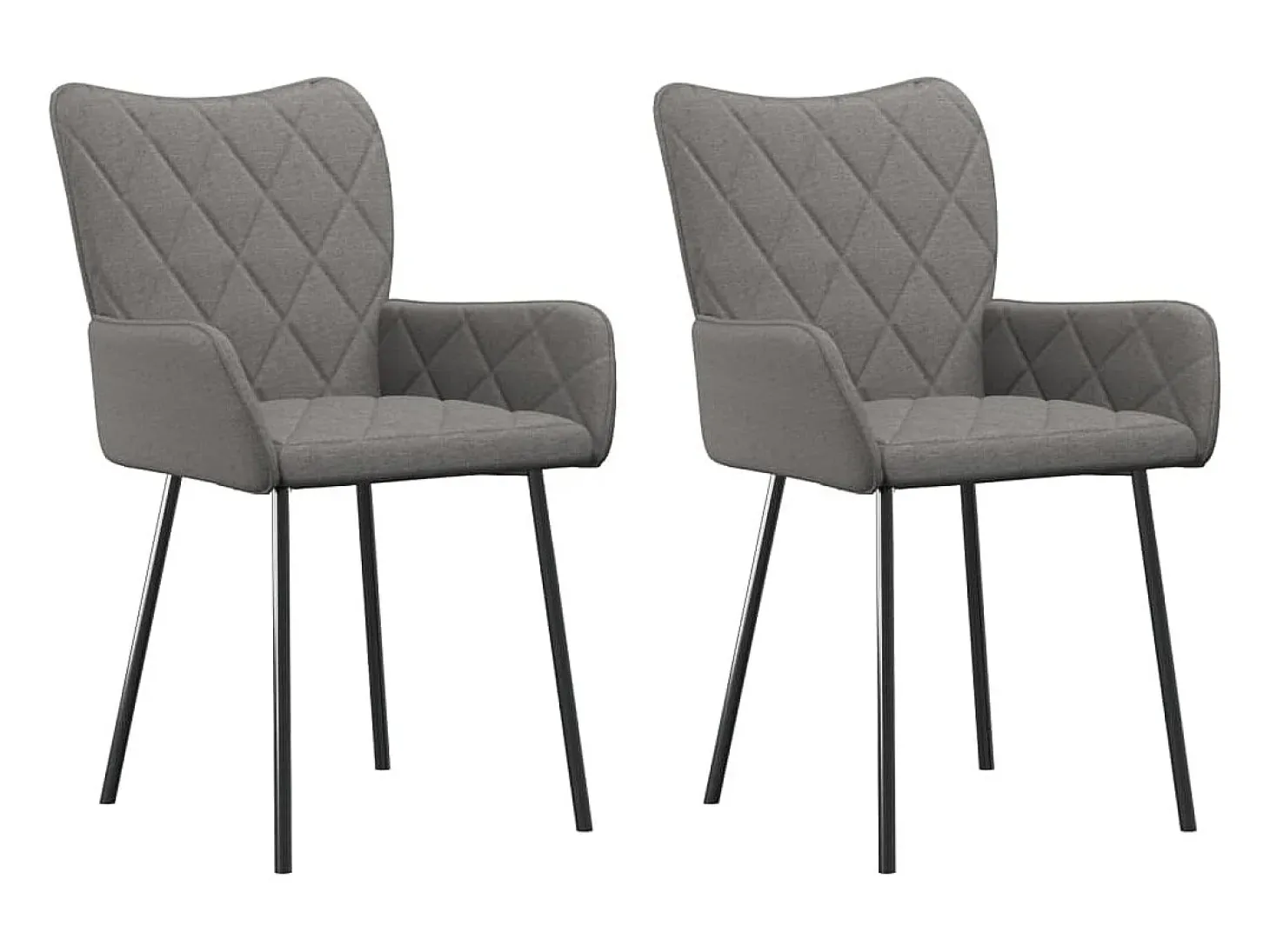 Juego de 2 Sillas de comedor giratorias tela gris claro ES764621