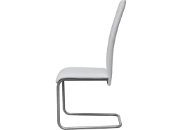 Juego de 4 Sillas de comedor voladizas de tela blanca ES708688