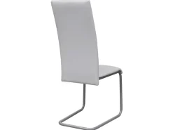 Juego de 4 Sillas de comedor voladizas de tela blanca ES708688