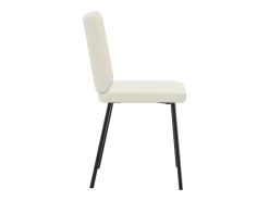 Juego de 2 sillas de comedor de terciopelo crema