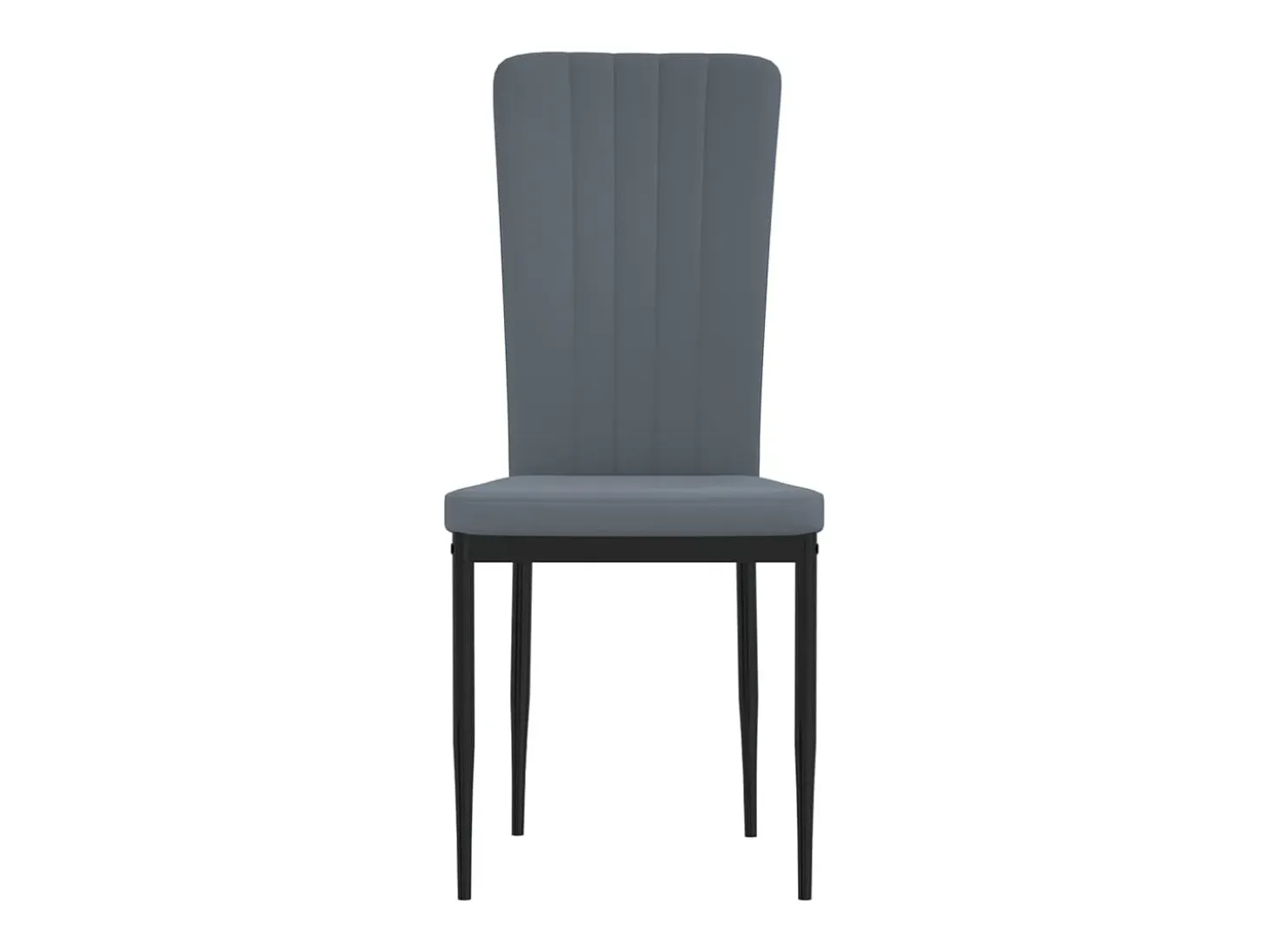 Juego de 4 sillas de comedor en terciopelo gris oscuro