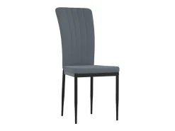 Juego de 4 sillas de comedor en terciopelo gris oscuro