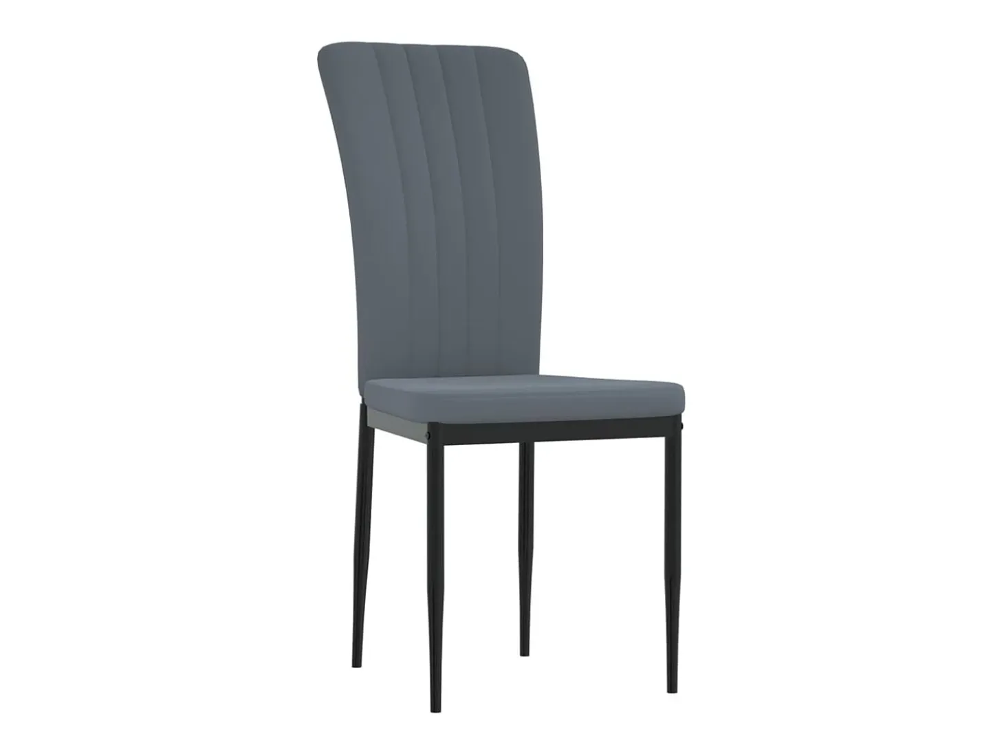Juego de 4 sillas de comedor en terciopelo gris oscuro