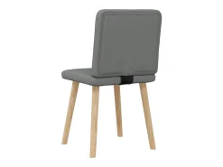 Juego de 2 sillas de comedor de tela gris oscuro