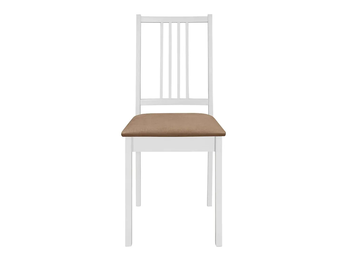 Juego de 2 sillas de comedor con cojines de madera maciza blanca