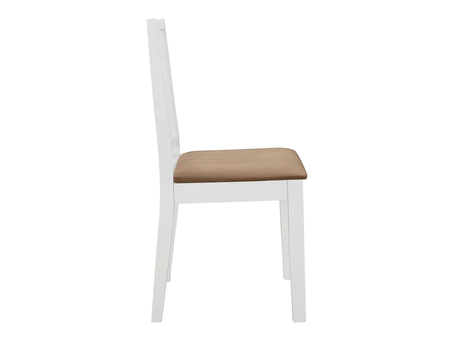 Juego de 2 sillas de comedor con cojines de madera maciza blanca