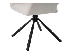 Juego de 2 sillas de comedor giratorias tapizadas en tela sherpa - 60 x 60 x 80 cm - con reposabrazos - blancas