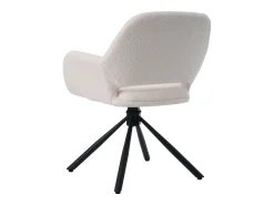 Juego de 2 sillas de comedor giratorias tapizadas en tela sherpa - 60 x 60 x 80 cm - con reposabrazos - blancas