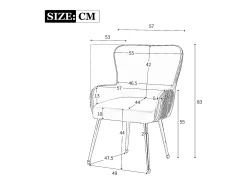Juego de 2 sillas de comedor de terciopelo - con reposabrazos y patas de metal dorado - beige