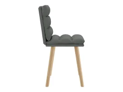 Juego de 2 sillas de comedor de tela gris oscuro