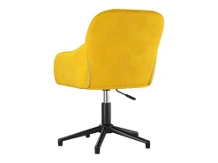Juego de 2 sillas de comedor giratorias de terciopelo amarillo