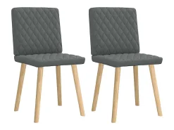 Juego de 2 sillas de comedor de tela gris oscuro