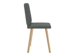 Juego de 2 sillas de comedor de tela gris oscuro