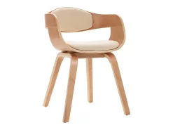 Juego de 2 Sillas de comedor madera curvada y cuero sintético ES708675