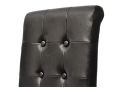 Juego de 4 sillas de comedor de piel sintética marrón