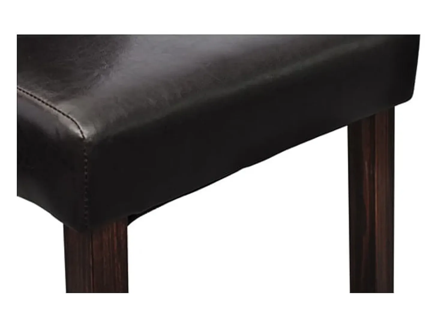 Juego de 4 sillas de comedor de piel sintética marrón