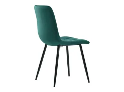 Juego de 4 sillas de comedor de diseño, terciopelo sarga, respaldo alto, estructura de metal, patas de metal, verde oscuro (45 x 40 x 86 cm)