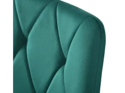 Juego de 4 sillas de comedor de diseño, terciopelo sarga, respaldo alto, estructura de metal, patas de metal, verde oscuro (45 x 40 x 86 cm)