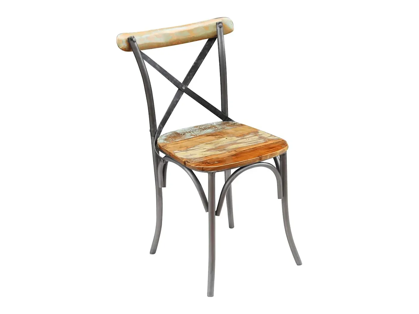 Juego de 6 sillas de comedor de madera maciza recuperada