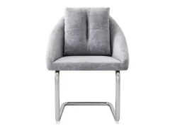 Juego de 4 sillas de comedor de terciopelo con cojín, silla giratoria de lujo para sala de estar y dormitorio, patas curvas, gris (dimensiones no aplicables)