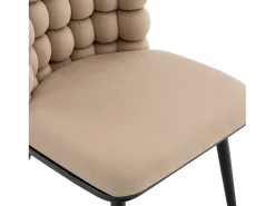 Juego de 2 sillas de comedor - patas de metal - terciopelo - camel