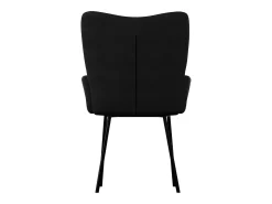 Juego de 2 sillas de comedor de terciopelo negro