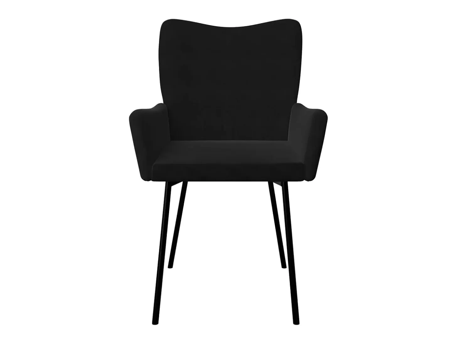 Juego de 2 sillas de comedor de terciopelo negro