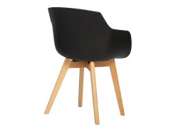 Juego de 4 Sillas de Comedor Escandinavas Diseño Retro en Negro con Patas de Madera de Haya Maciza