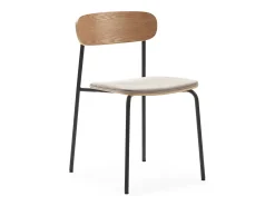 Juego de 2 sillas de madera con patas de metal 46x52 h78 cm
