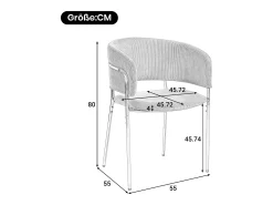 Juego de 4 sillas de pana verde con respaldo acolchado y patas doradas para sala y comedor
