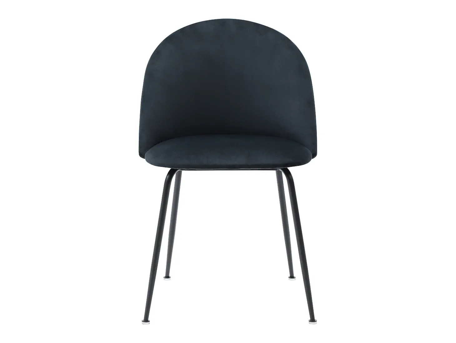 Juego de 2 sillas de pana y acero inoxidable - Negro - MELBOURNE