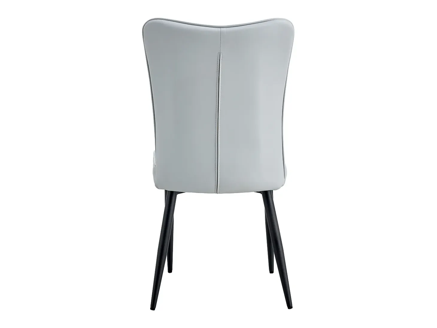 Juego de 2 sillas de PU gris claro con respaldo de 48 cm - Patas de metal negro