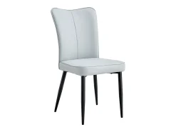 Juego de 2 sillas de PU gris claro con respaldo de 48 cm - Patas de metal negro