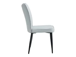 Juego de 2 sillas de PU gris claro con respaldo de 48 cm - Patas de metal negro