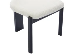 Juego de 2 sillas de tejido bouclé y madera de hevea - Blanco y negro - WILANA