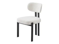 Juego de 6 sillas de tela bouclé y metal negro - Beige y negro - NOA