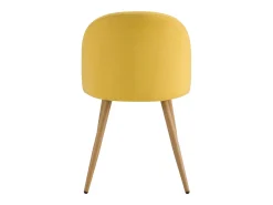 Juego de 2 sillas de tela amarilla con patas de metal efecto madera