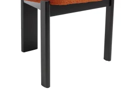 Juego de 2 sillas de tela bouclé y madera de hevea negra - Terracota - WILANA