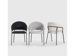 Juego de 2 sillas de tela con patas de metal 49x54 h75 cm