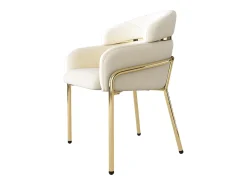 Juego de 4 sillas de terciopelo con patas de metal – beige