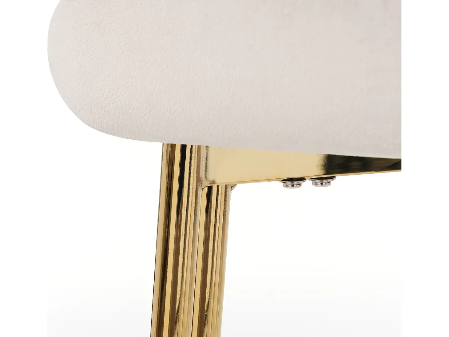 Juego de 4 sillas de terciopelo - con patas de metal dorado - Beige