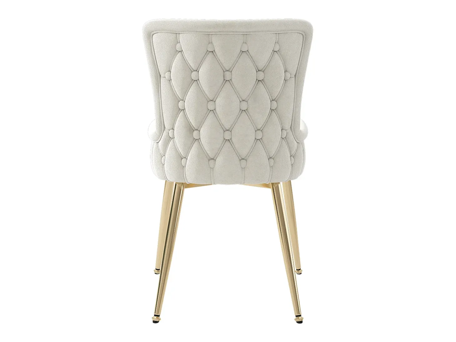 Juego de 2 sillas de terciopelo - patas de metal dorado - Beige