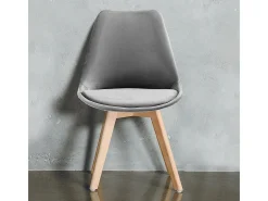 Juego de 4 sillas de terciopelo estilo escandinavo para salón cocina Smart Soft Stock - Gris
