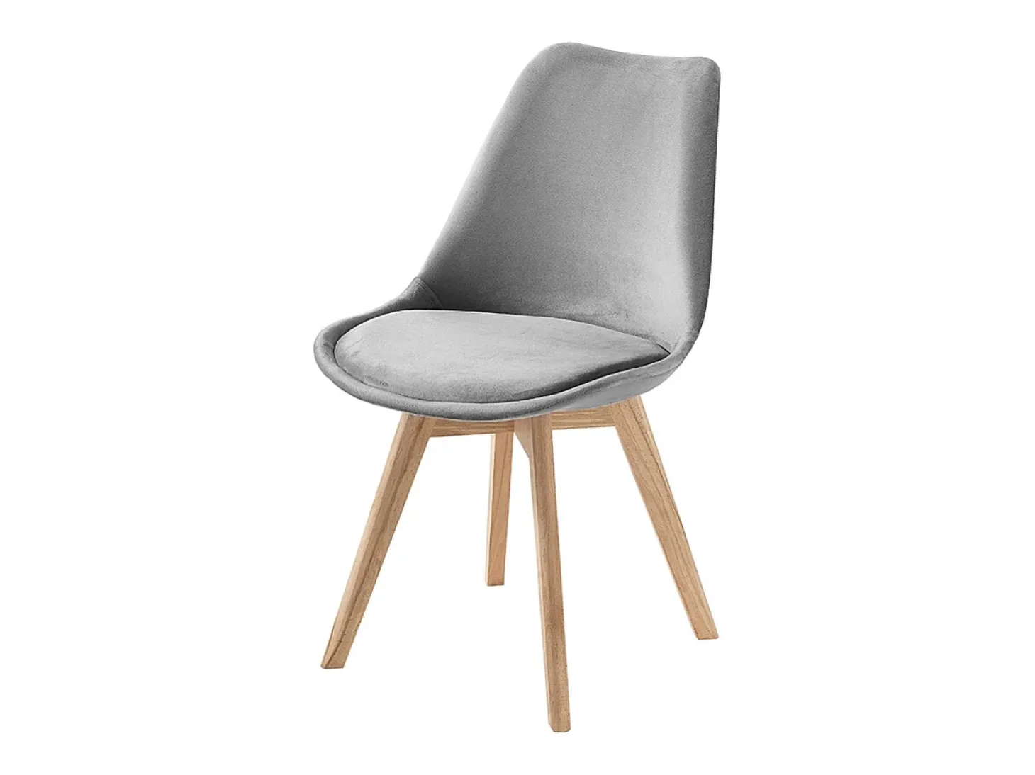 Juego de 4 sillas de terciopelo estilo escandinavo para salón cocina Smart Soft Stock - Gris