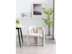 Juego de 2 sillas de terciopelo - Sillas tipo cubo - Beige