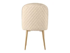 Juego de 2 sillas de terciopelo - patas de metal - Beige
