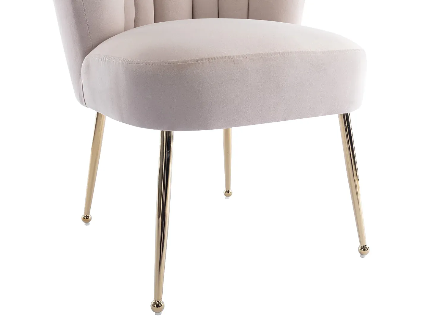 Juego de 6 sillas de terciopelo y acero dorado - Beige - RUTY